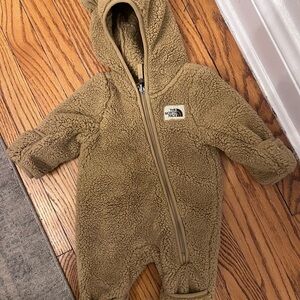 The North Face Tan Fleece Baby Footie
